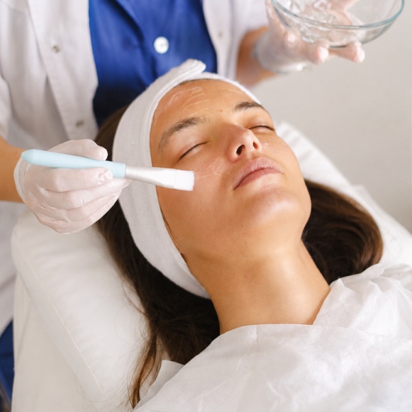 Close-up of a woman receiving a professional skin treatment at Vista Clinic Dublin